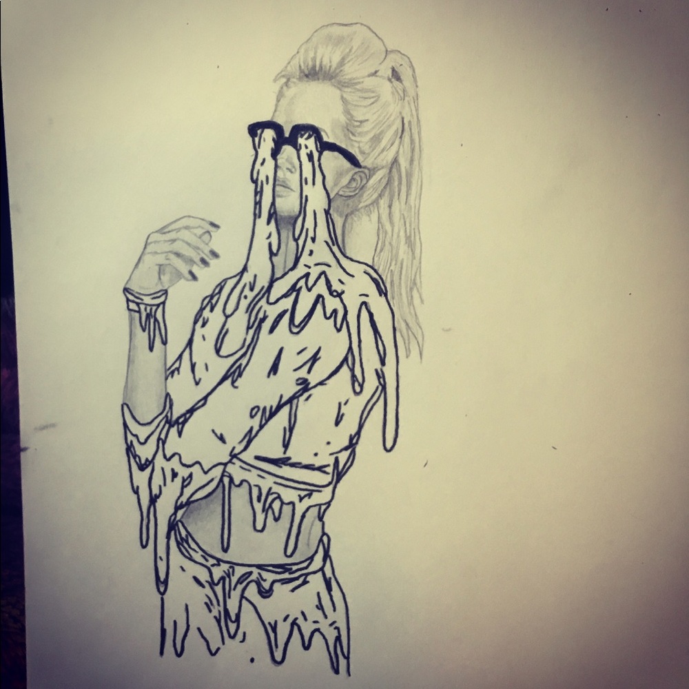 Slime girl drawing for tattoo